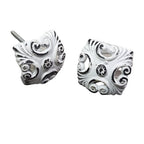 metalen knop vierkant wit