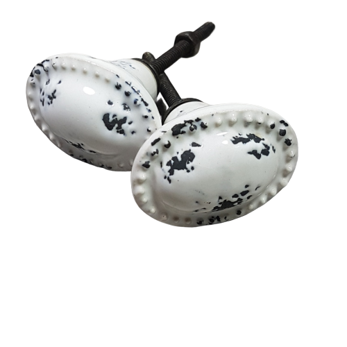 porseleinen knop shabby chic-wit