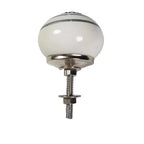 porseleinen knop TWIST wit-zilver