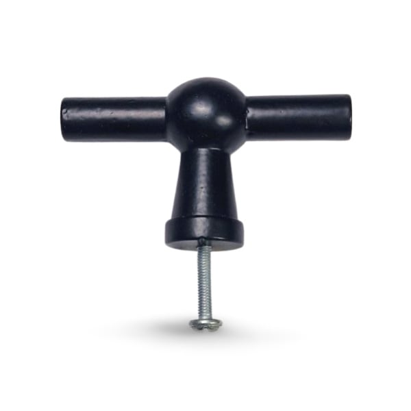 zwarte metalen deurknop T-model XL