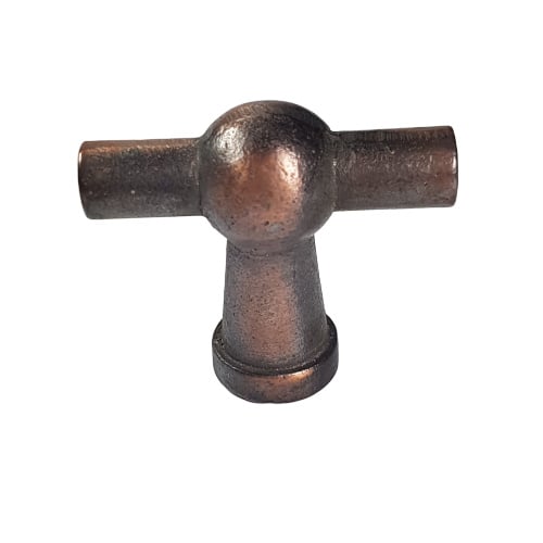 Deurknop T- antiek koper- PH 21