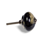 porseleinen knop MARMER/zwart wit