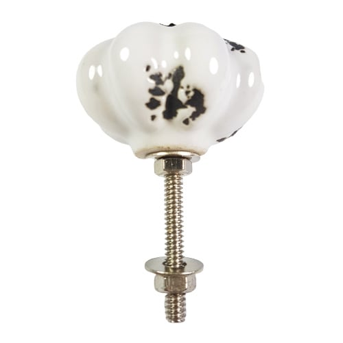 porseleinen knop STAR/wit