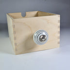 porseleinen knop TWIST wit-zilver