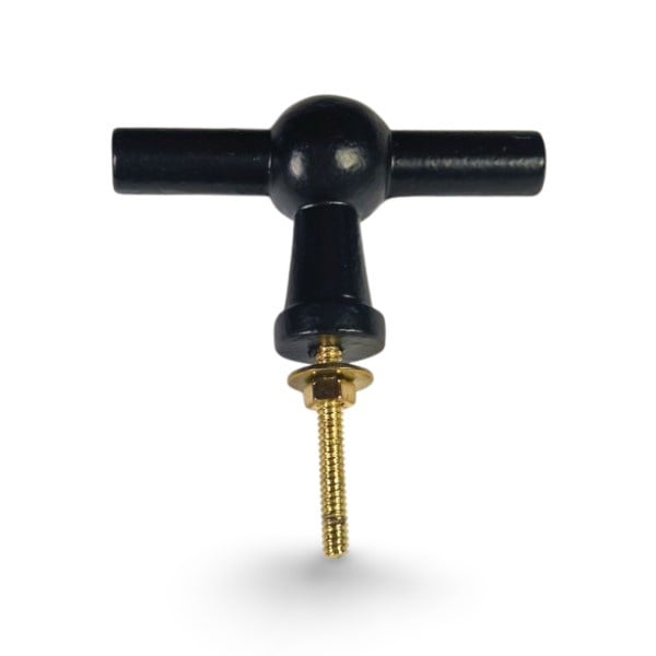 zwarte metalen deurknop T-model XL