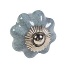 porseleinen knop craquelé grijs