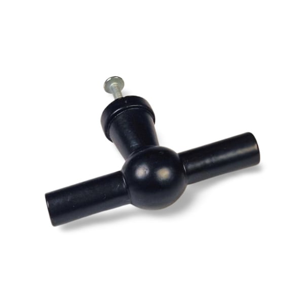 zwarte metalen deurknop T-model XL