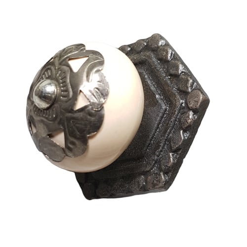 porseleinen knop vintage bruin