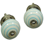 porseleinen knop twist licht blauw