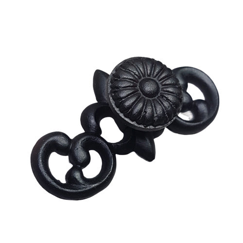 knop French zwart ovaal