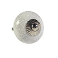 Porseleinen knop wit craquele 40 mm