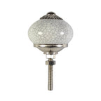 Porseleinen knop wit craquele 40 mm