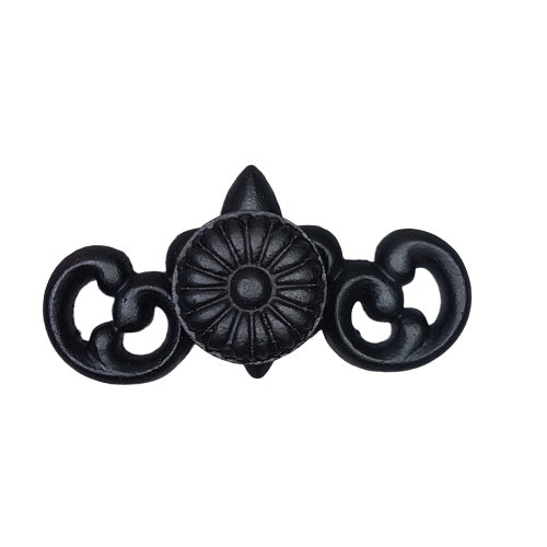 knop French zwart ovaal