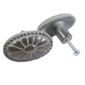 metalen knop ovaal grijs antiek