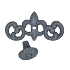 Knop French ovaal-grijs