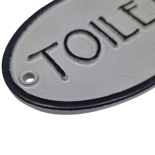 Deurbordje Toilet grijs-zwart