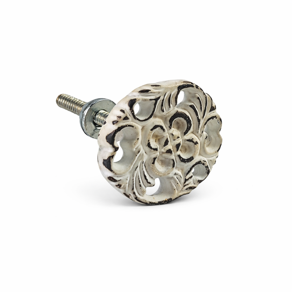 metalen kastknop HENNA-wit