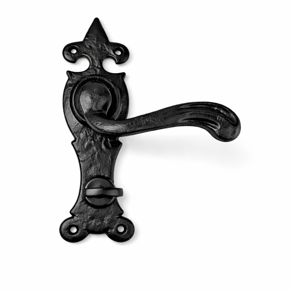 Deurklink zwart met wc slot, WWH 109/WCL