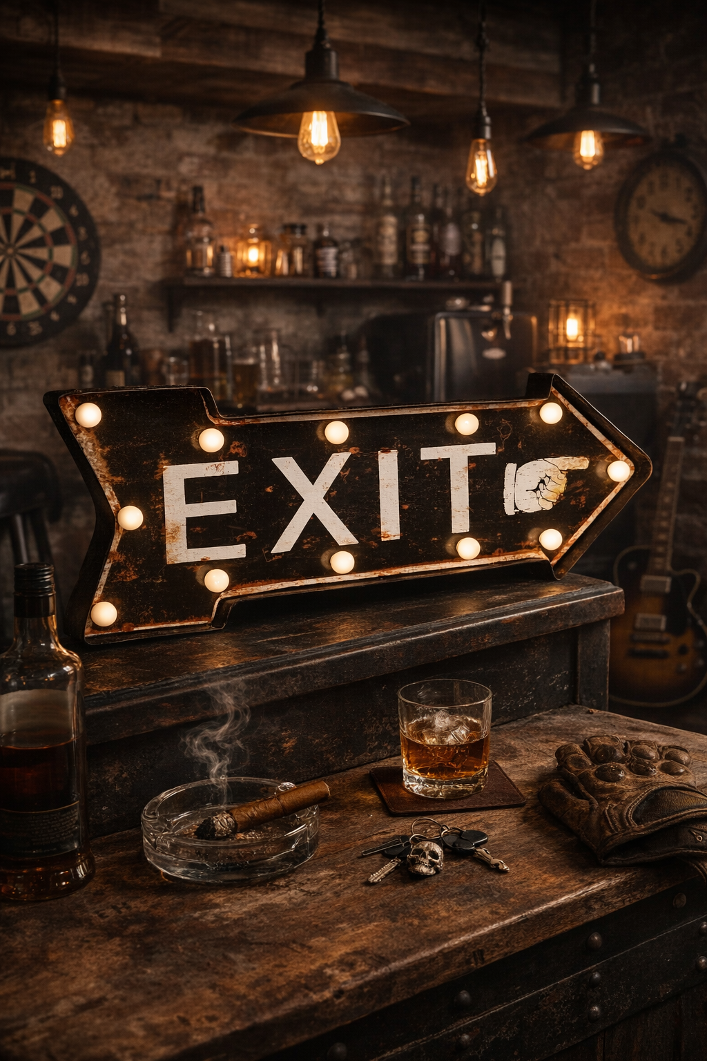 Vintage lichtbak EXIT