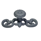 Knop French ovaal-grijs