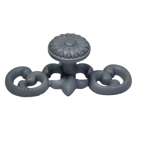Knop French ovaal-grijs