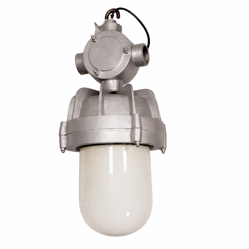 industriële hanglamp, fabriekslamp zilver/grijs