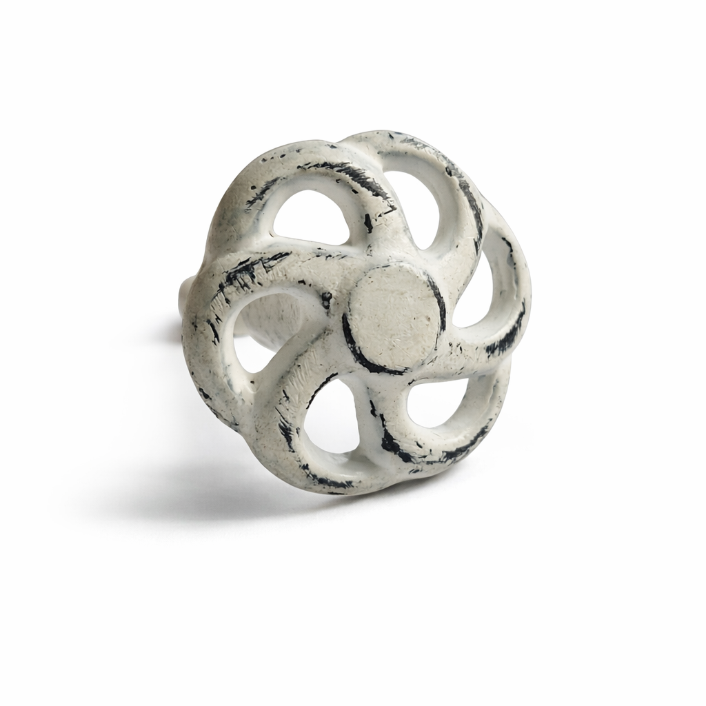 Metalen deurknop WHEELS/wit