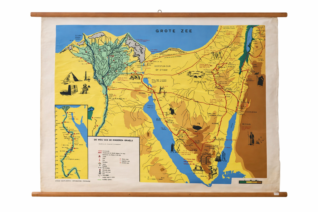 Vintage Landkaart Egypte -Israël