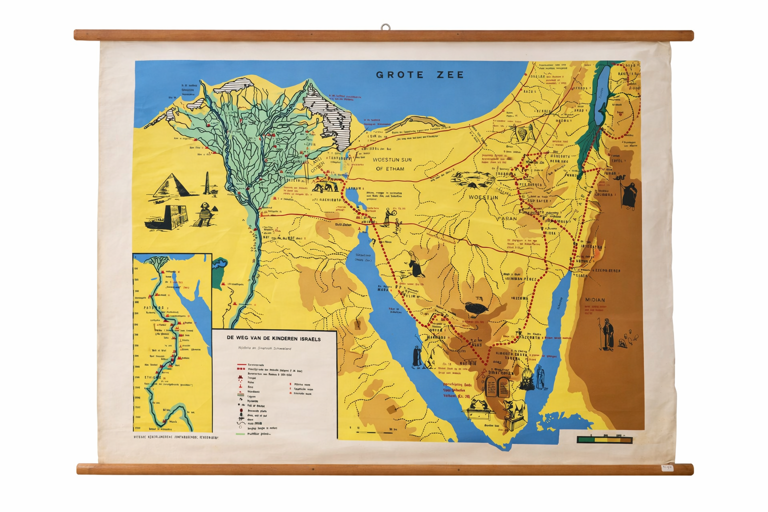 Vintage Landkaart Egypte -Israël