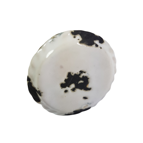 porseleinen knop SHABBY CHIC/rond-wit