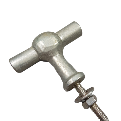 T knop cross mat zilver