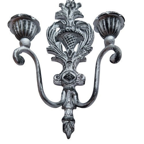 Wandkandelaar DAISY zilver antiek