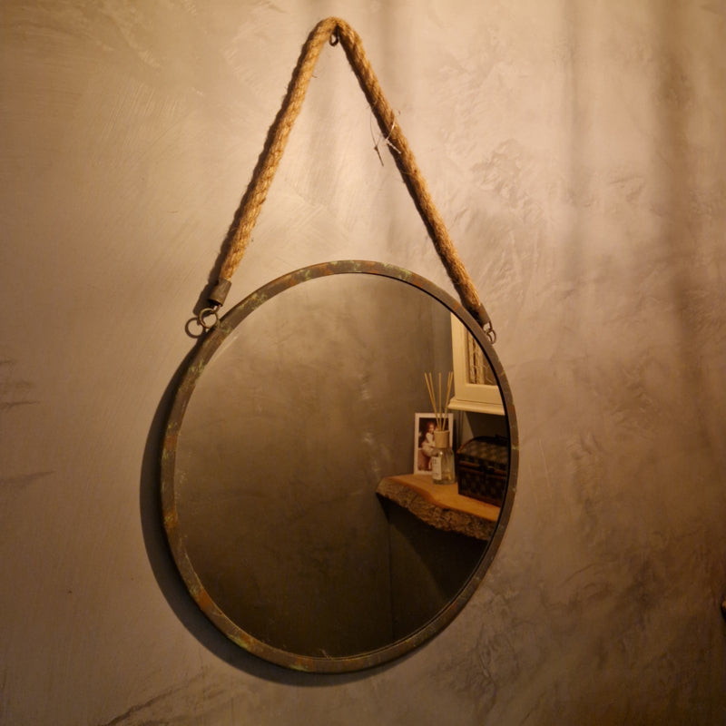 Ronde spiegel met jute touw 36 cm