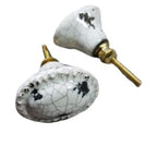 porseleinen knop SHABBY CHIC craquelé-wit