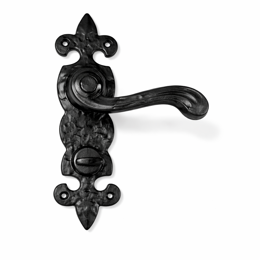 Zwarte deurklink DK102 met WC-slot