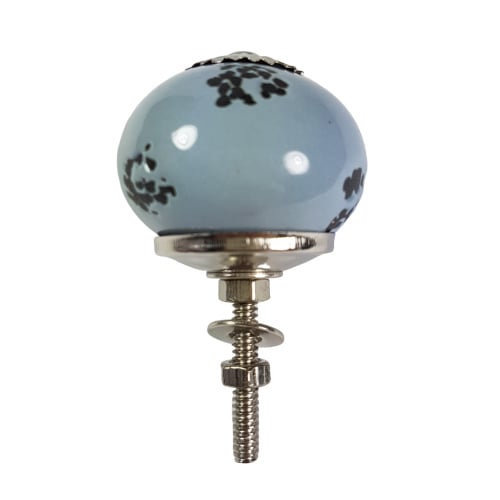 porseleinen knop grijs antiek