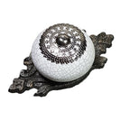 Porseleinen knop wit craquele 40 mm