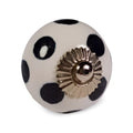 porseleinen deurknop DOTS-wit zwart
