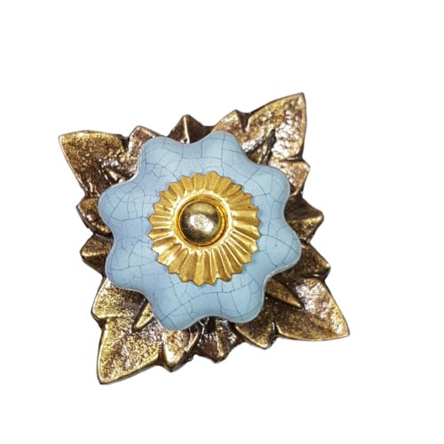 porseleinen knop craquelé grijs