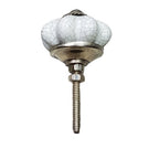 porseleinen knop ster craquelé wit