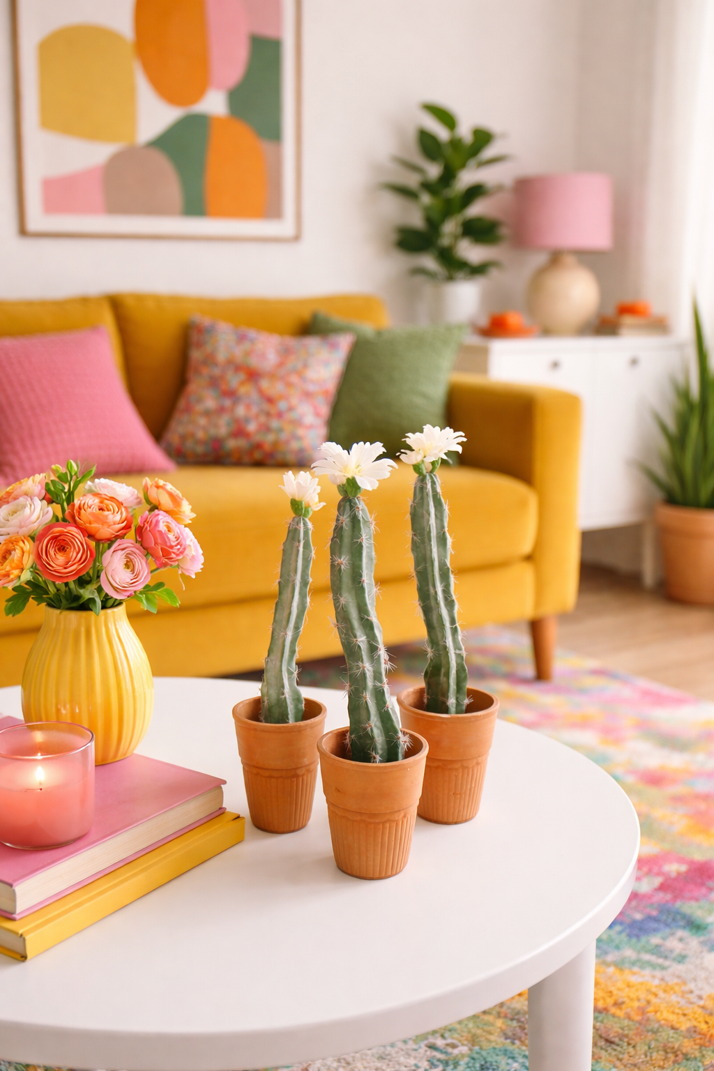 kunstcactus met bloem