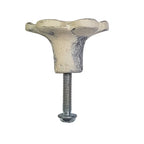 metalen deurknop bloem wit