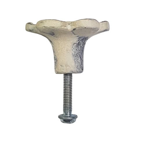 metalen deurknop bloem wit