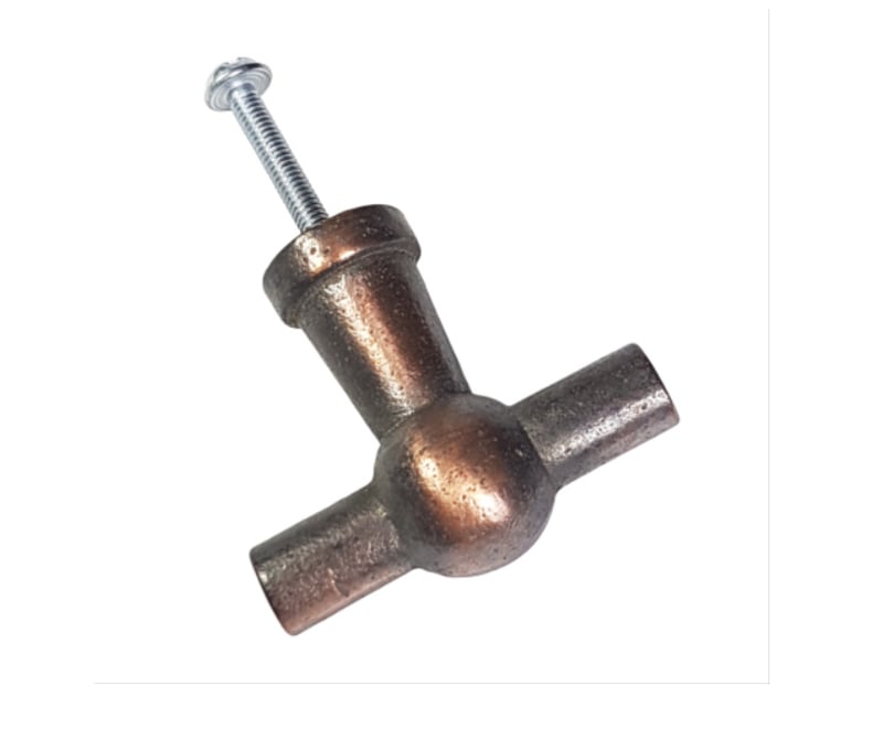 Deurknop T- antiek koper- PH 21