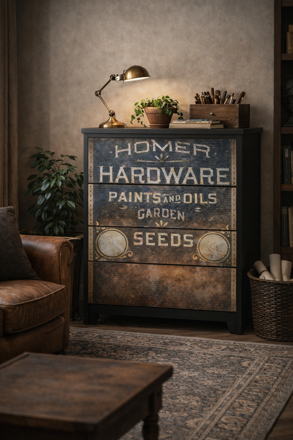 decoupage papier hardware
