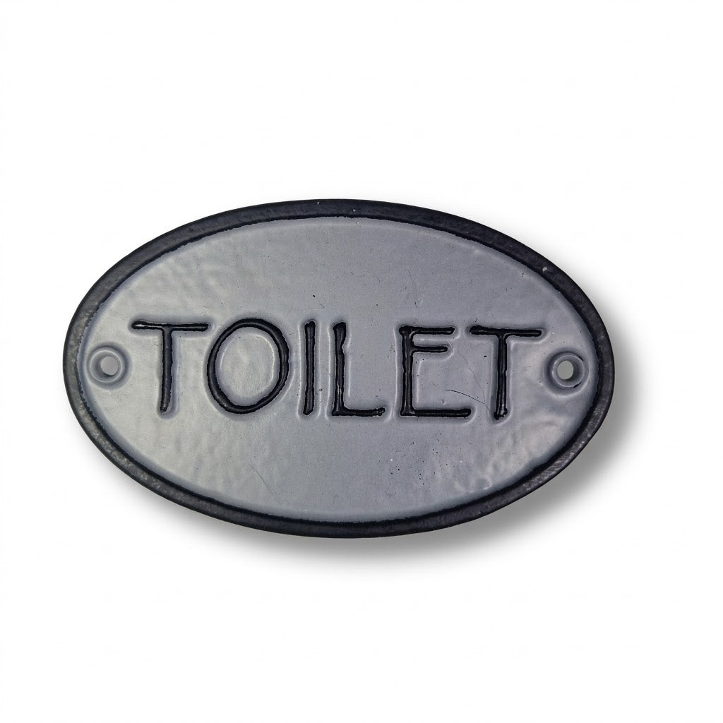 Deurbordje Toilet grijs-zwart