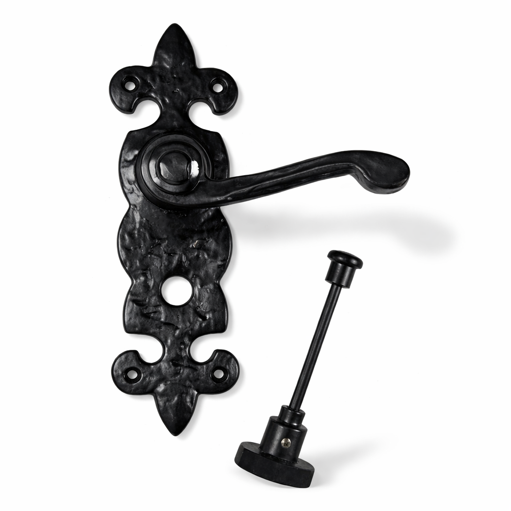 Zwarte deurklink DK102 met WC-slot