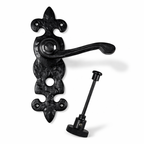 Zwarte deurklink DK102 met WC-slot