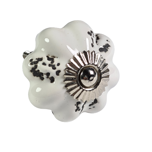 porseleinen knop STAR/wit