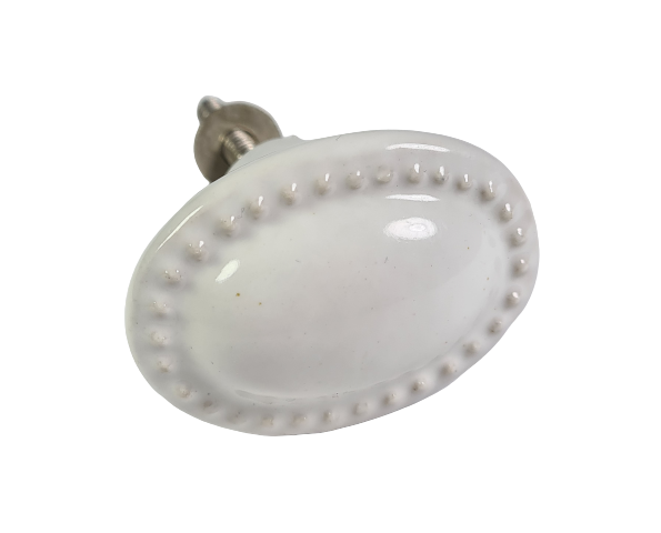 porseleinen knop Ovaal/ wit-large